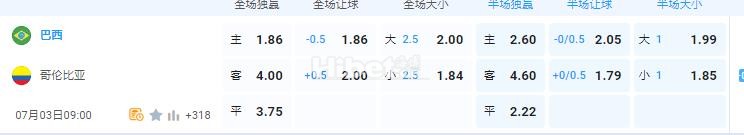 美洲杯 巴西VS哥伦比亚