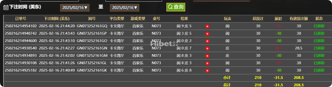 百家乐这次小亏损一点